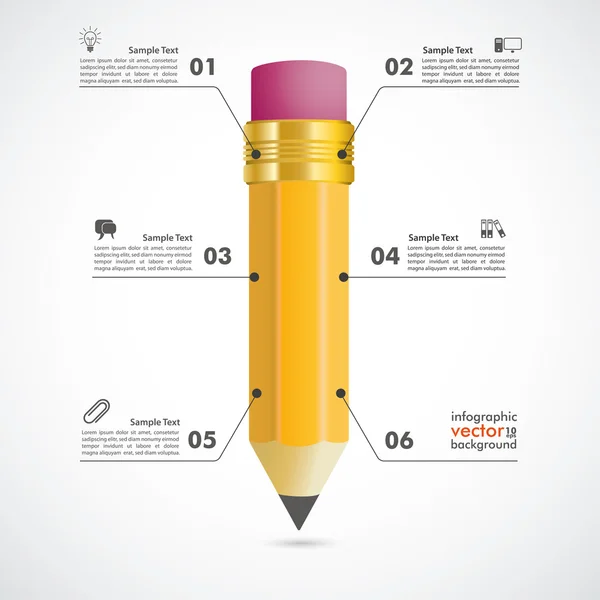 Pencil Infographic Options — Stock Vector