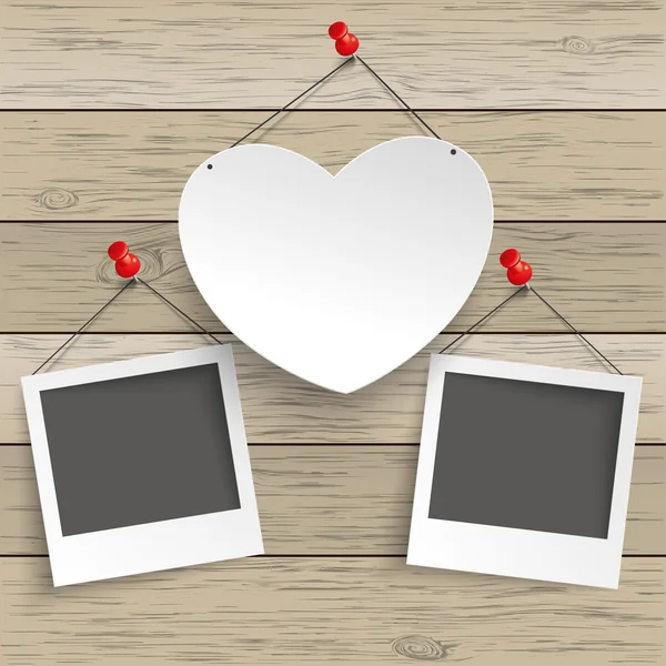 Paper Heart and Instant Pics — Stock Vector