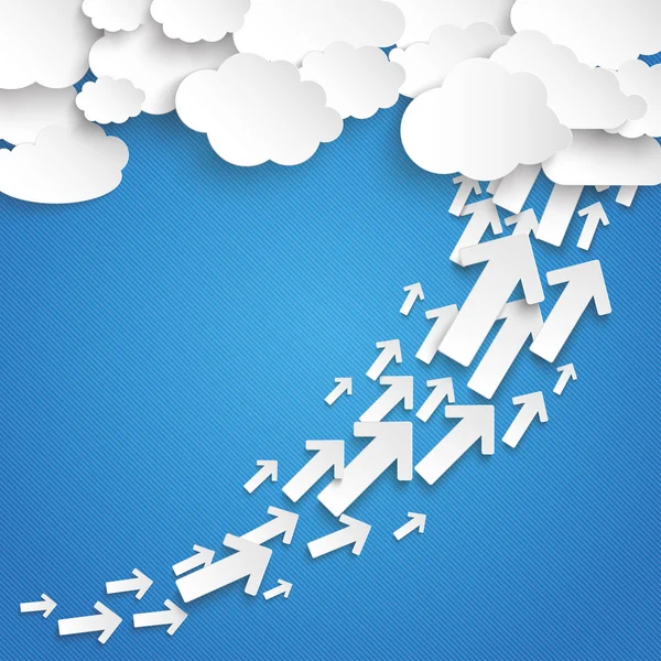 Paper Clouds Arrows — Stock Vector