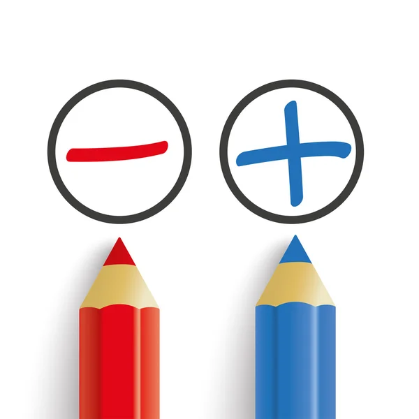 Röd blå pennor — Stock vektor