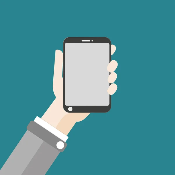 Menselijke hand met smartphone — Stockvector