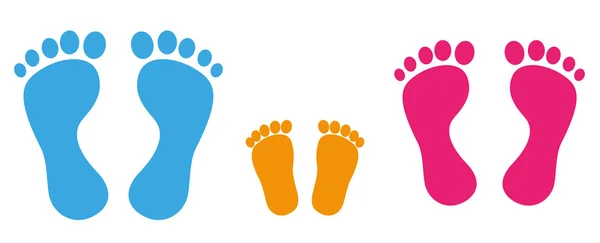 Colorfyl variety footprints — Stock Vector