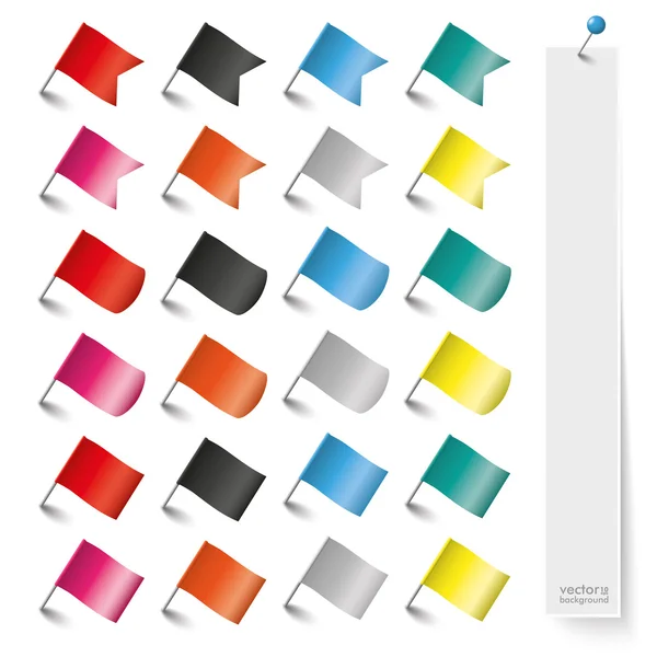 Colored pin flags — Stockový vektor