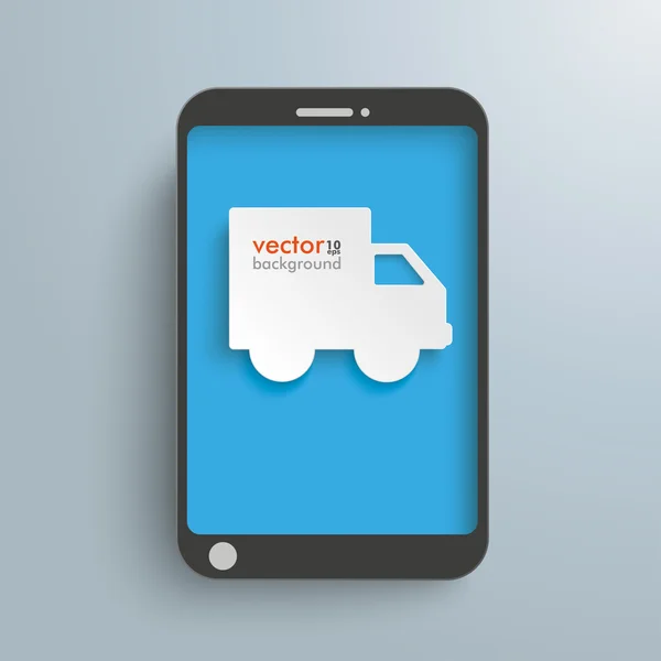 Verzending papier auto Smartphone — Stockvector