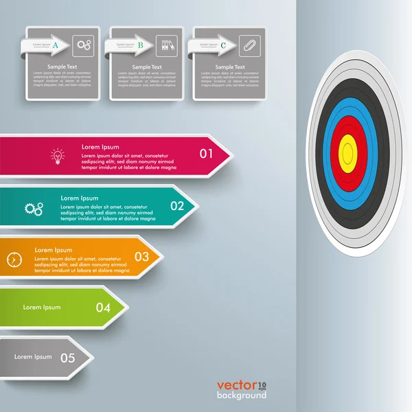 Colored Arrows and Target — Stock Vector