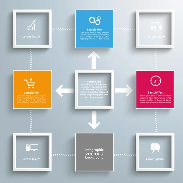 Cuadrados Marcos Ciclo de Outsourcing — Vector de stock