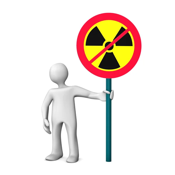 Opponent Of Nuclear Power with a sign — Stock Photo, Image