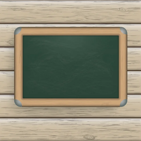 Blackboard on the wooden background — Stock Vector