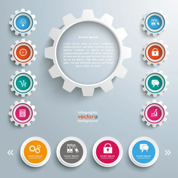 Infographic ontwerp met versnellingen — Stockvector