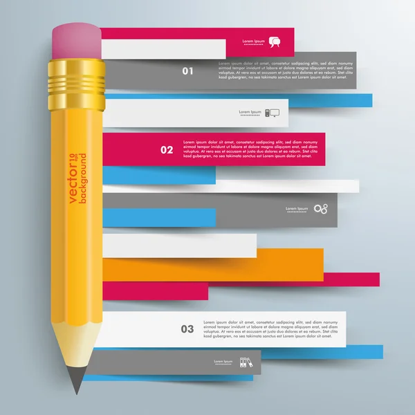 Färgat papper linjer med penna — Stock vektor