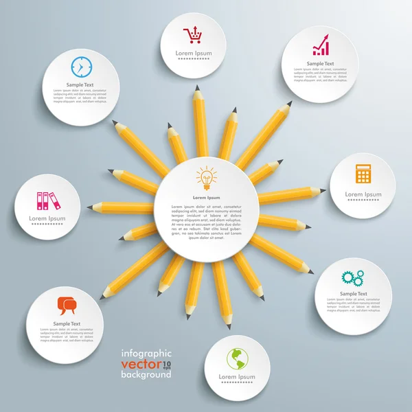 Sun κύκλους Infographic — Διανυσματικό Αρχείο