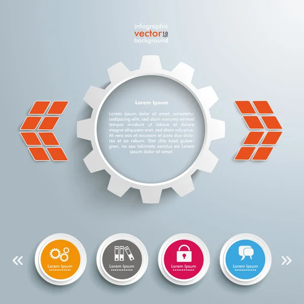 Diseño infográfico con engranaje — Vector de stock