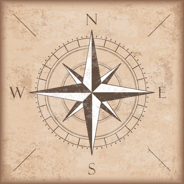 Fundo vintage com Brown Compass — Vetor de Stock