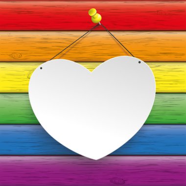 Square Rainbow Wood Heart clipart