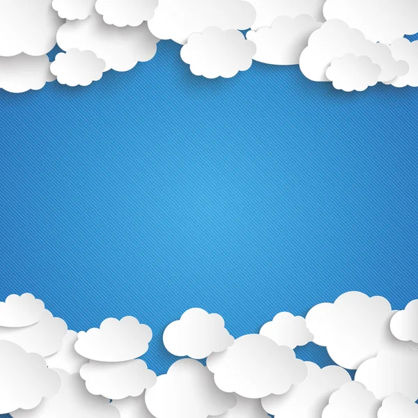 Libro Blanco Nubes Centro Cielo Azul — Vector de stock