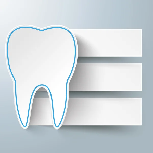Tooth met papier stickers — Stockvector