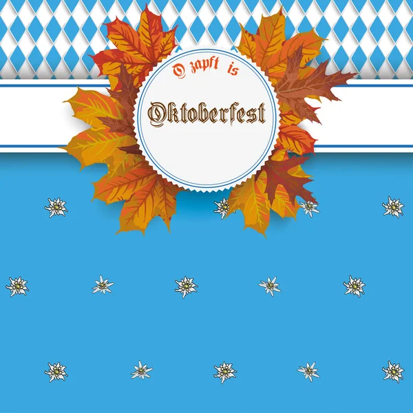 Oktoberfest embleem Edelweiss — Stockvector