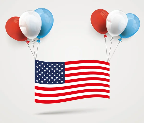 Globos de colores con bandera de Estados Unidos — Vector de stock