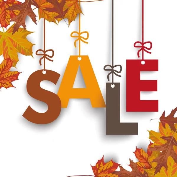 Autumn foliage with text SALE — 图库矢量图片