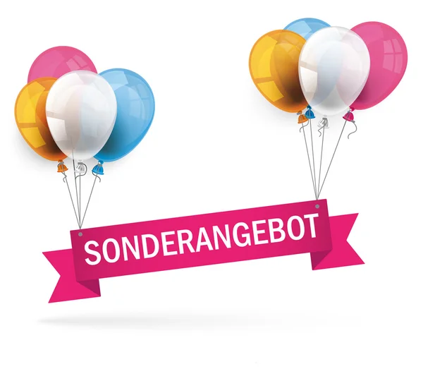 Colored Balloons Ribbon Sonderangebot — Stok Vektör