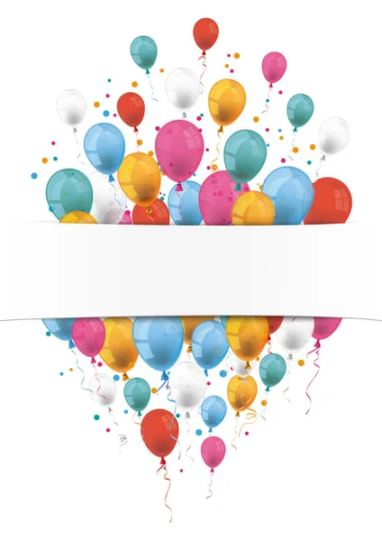 Oblong Flyer White Banner Balloons — стоковий вектор