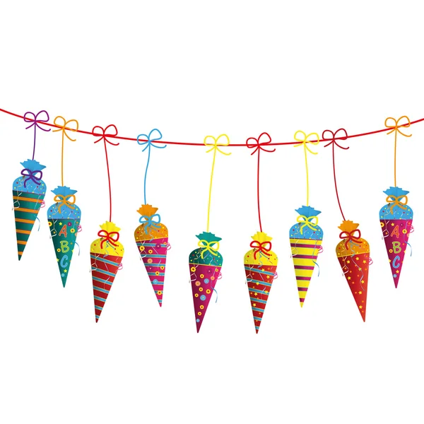 Hanging Candy Cones Line Flyer — стоковий вектор