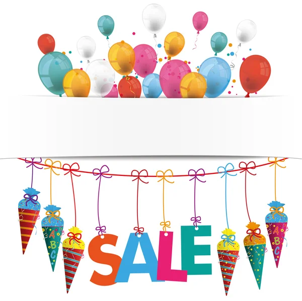 Candy Cones Banner Balloons Sale — ストックベクタ