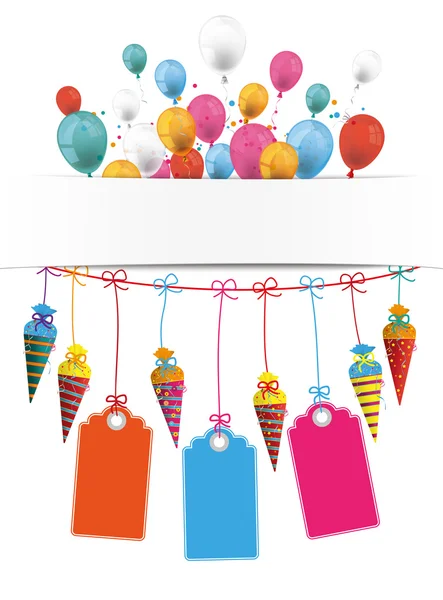 Candy Cones Banner Balloons — Stockový vektor