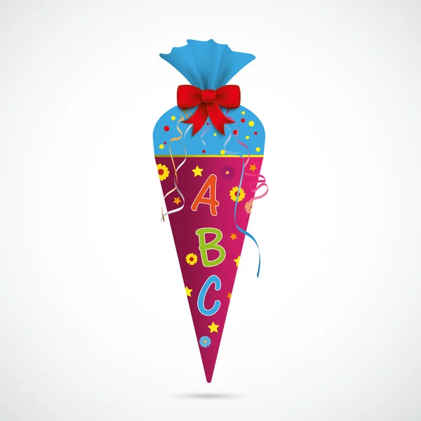 Candy cone with ABC — Wektor stockowy