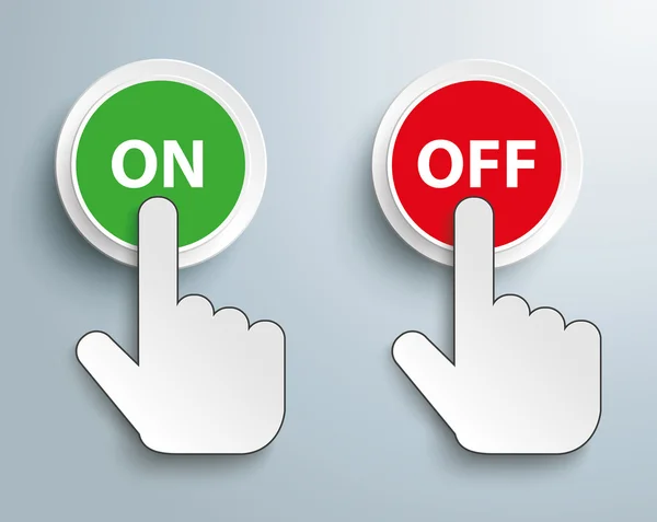 Click Hand Push Button On Off — Stock Vector