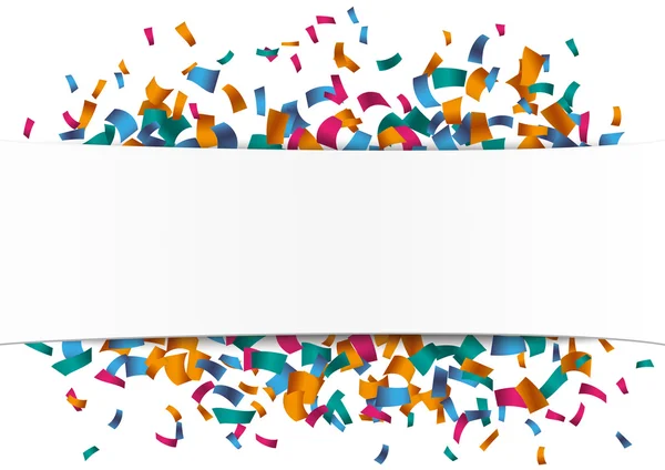 Papel branco banner confetti —  Vetores de Stock