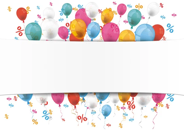Banner de papel com balões —  Vetores de Stock