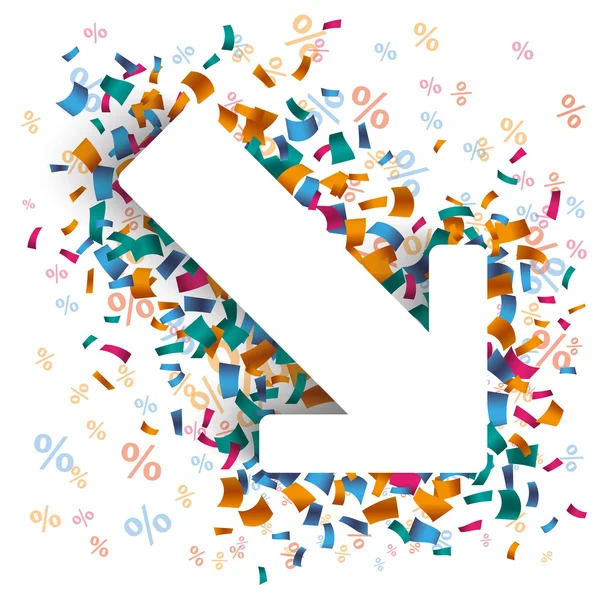 Onderaan Pijl Confetti — Stockvector