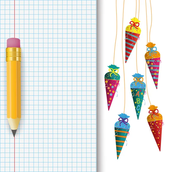 Candy Cones papier scolaire vérifié — Image vectorielle