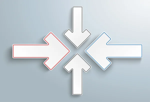 Papier 4 Flèches Solution Croix — Image vectorielle