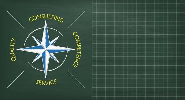 Blackboard Consulting Compass Copyspace — Stock Vector