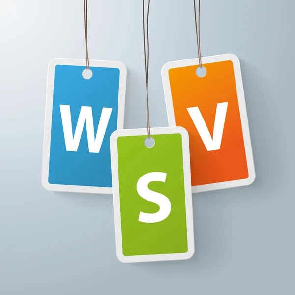 2 adesivo de preço colorido WSV —  Vetores de Stock