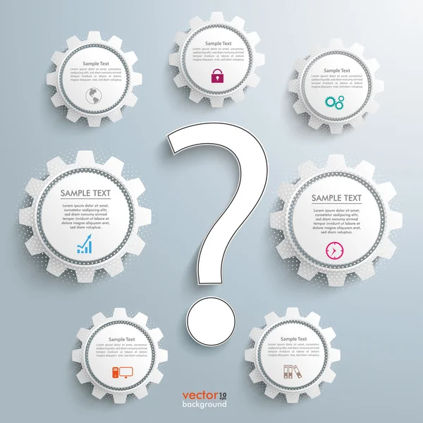 Ερώτηση 7 Gears Infographic — Διανυσματικό Αρχείο