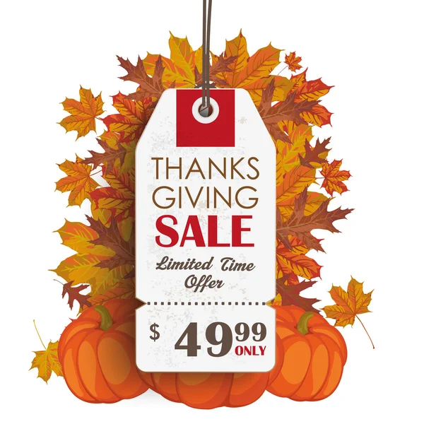 White Price Sticker Thanksgiving Sale — Stock Vector