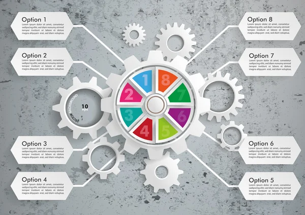 Getriebebau 8 Optionen — Stockvektor