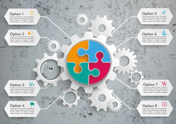 Máquina de engranajes 8 opciones — Archivo Imágenes Vectoriales