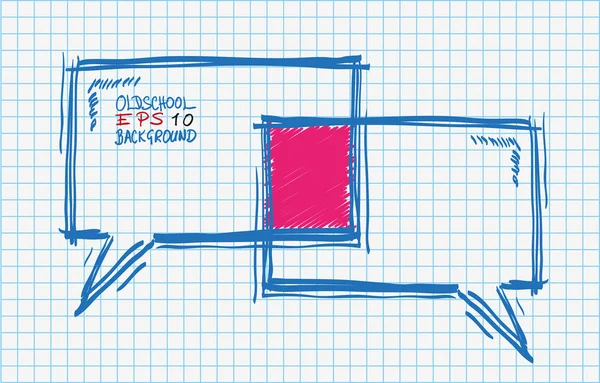 Kompas gecontroleerd School papier — Stockvector