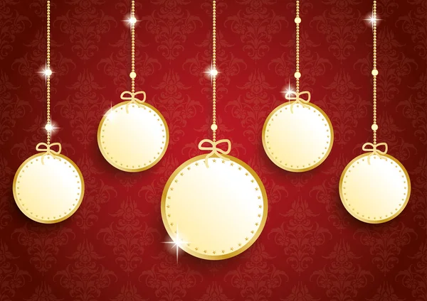 Golden Christmas balls — Stock Vector