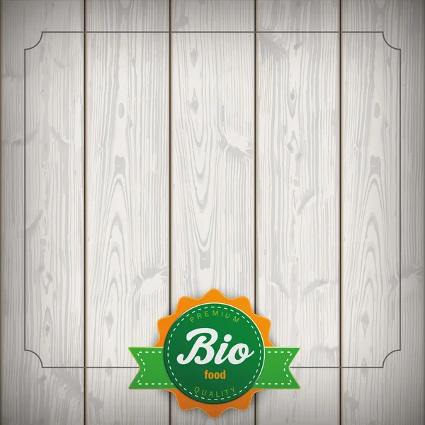 Emblema Cinta Madera Bio Calidad — Vector de stock