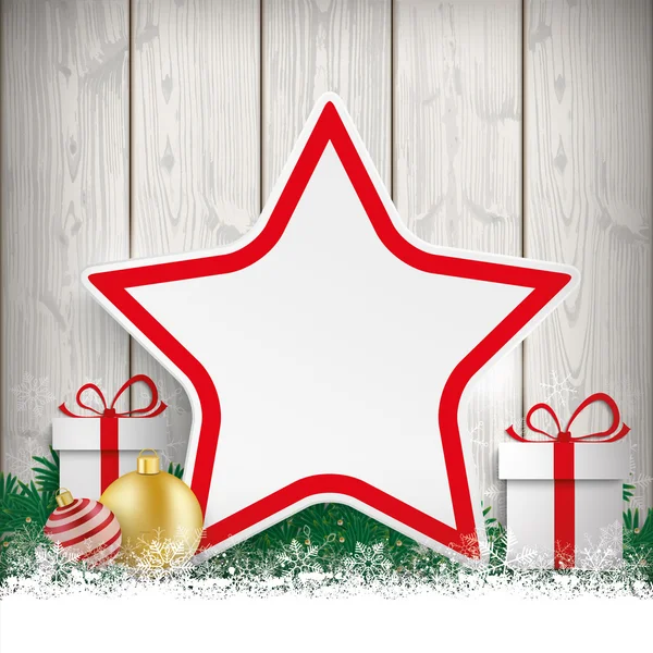 Presente de Natal Star Twigs Baubles — Vetor de Stock