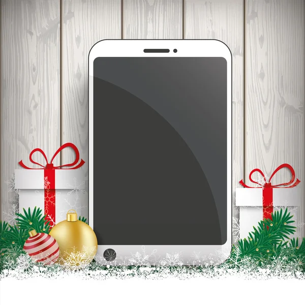 Noel hediye Smartphone — Stok Vektör