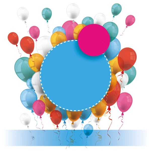 Blue Pink Paper Circles Globos — Vector de stock