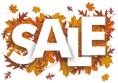 Sale letters with foliage clipart