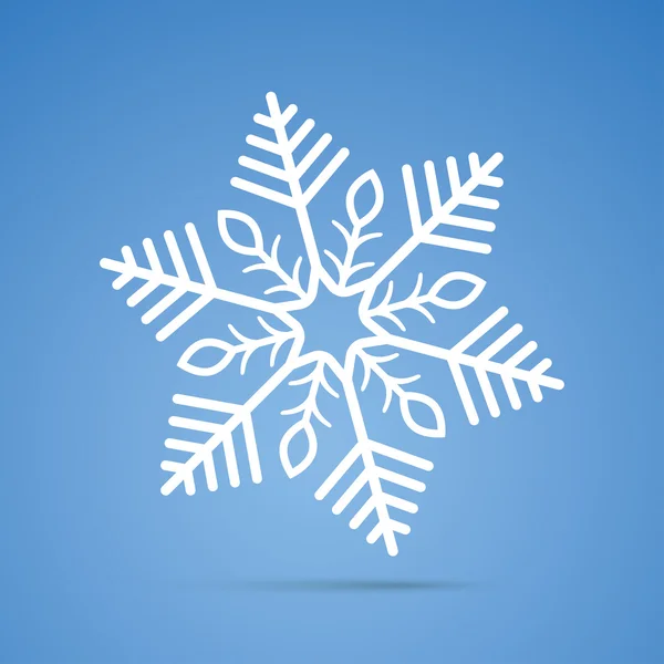 Copo de nieve blanco en el azul — Vector de stock