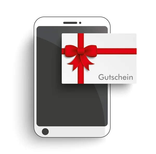 Smartphone papel Gutschein — Vector de stock